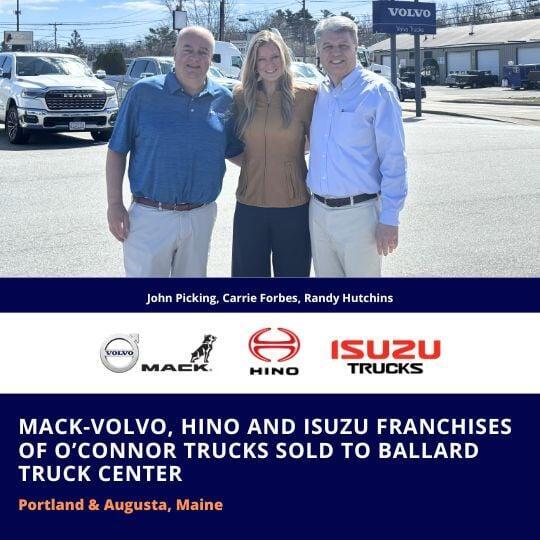 Nancy Phillips Associates Announces Sale of the Mack-Volvo, Hino and Isuzu franchises of O’Connor Trucks